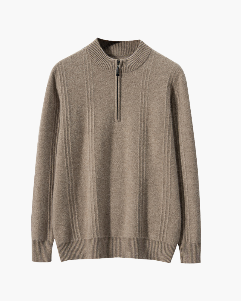 Sartorial™ | 100% Cashmere Ribbed Half Zip