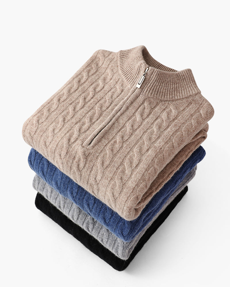 Sartorial™ | 100% Cashmere Woven Half Zip