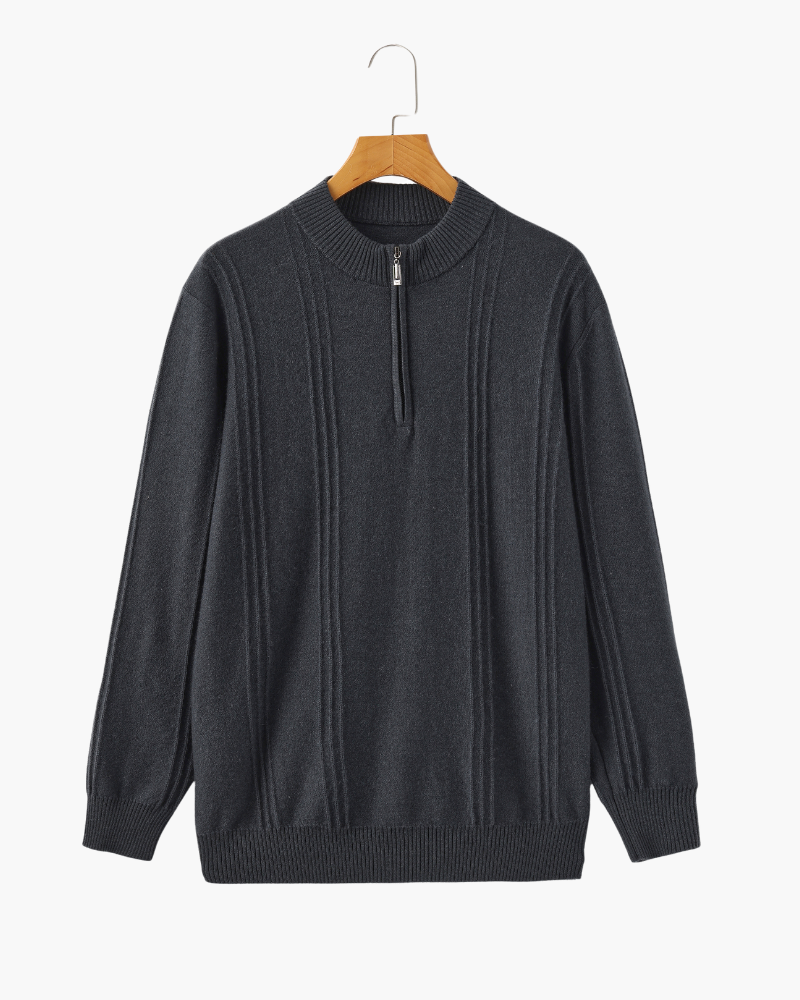 Sartorial™ | 100% Cashmere Ribbed Half Zip