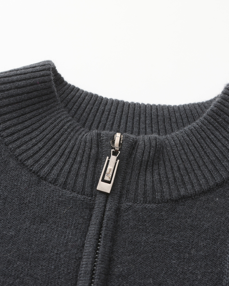 Sartorial™ | 100% Cashmere Ribbed Half Zip