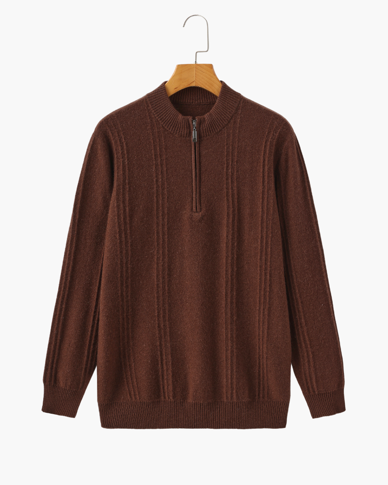 Sartorial™ | 100% Cashmere Ribbed Half Zip