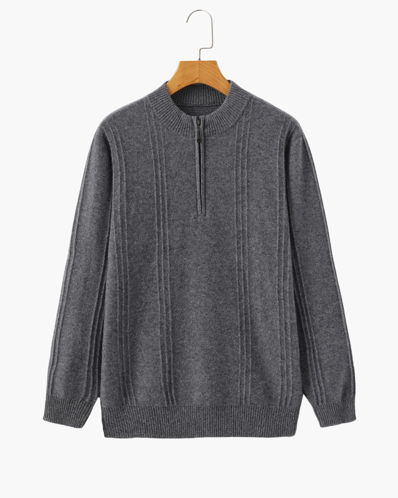 Sartorial™ | 100% Cashmere Ribbed Half Zip