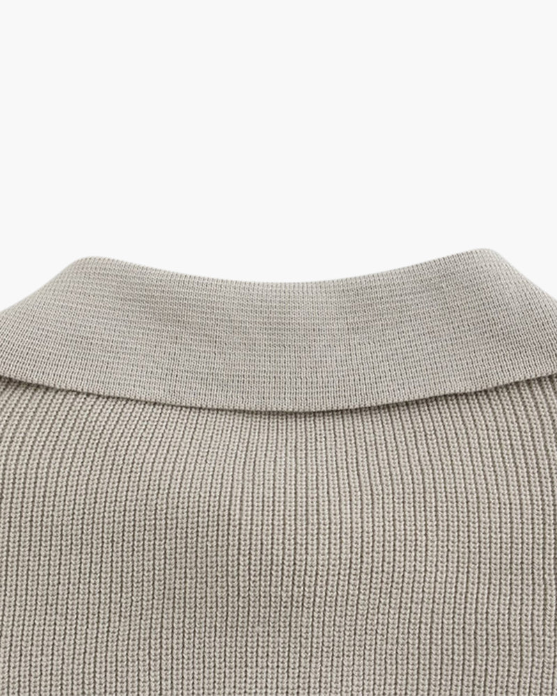 Sartorial™ | Knitted Zip Up Polo Sweater