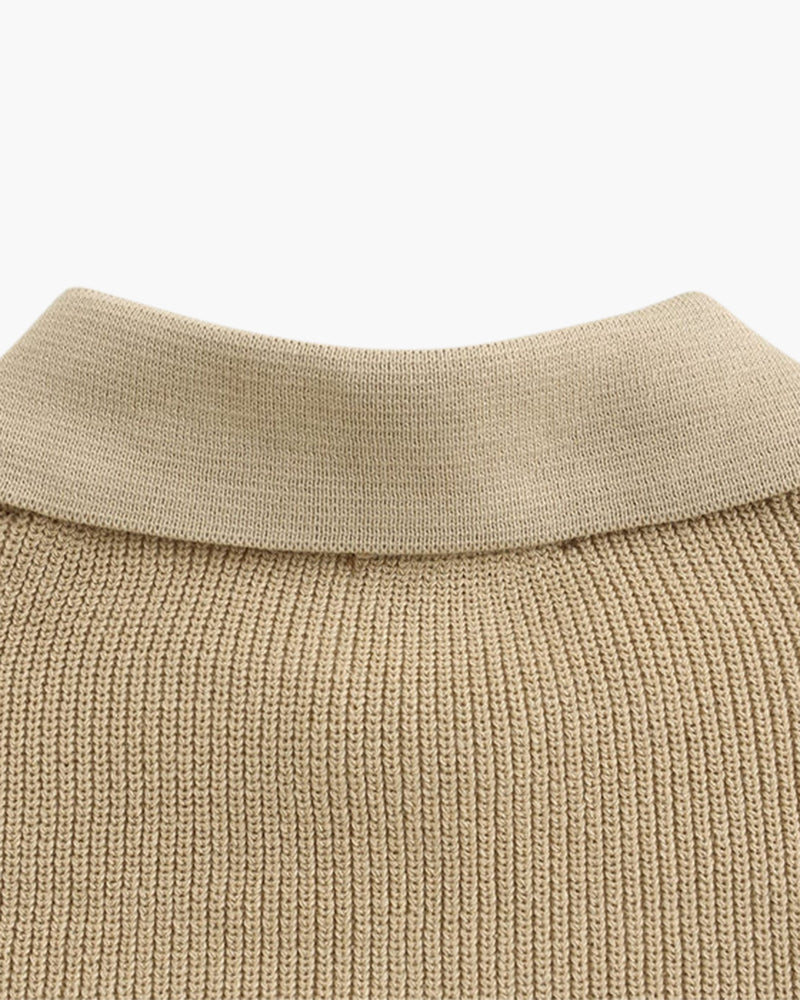 Sartorial™ | Knitted Zip Up Polo Sweater